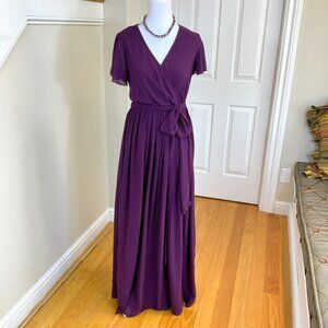 Baltic Born Purple Flutter Sleeve Maxi Dress